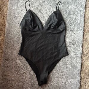 Faux Leather Bodysuit size Medium
